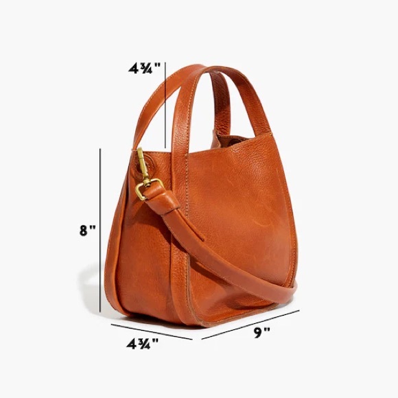 Madewell Leather Sydney Crossbody Bag Burnished Caramel Tan Magnetic Closure - Picture 9 of 9